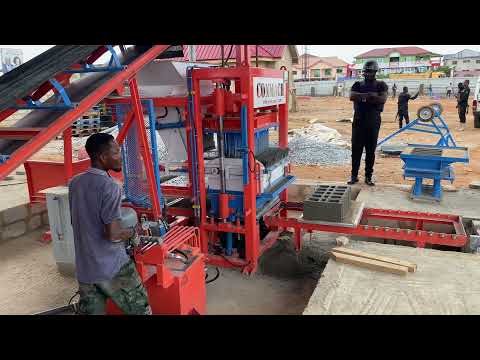 Conmach BlockKing-12MS Concrete Block Making Machine in Accra, Ghana producing 6 inch Hollow Block 2