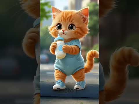 Cute kitten drinking milk 😺 🍼😺#dudidudidam #shorts #cat