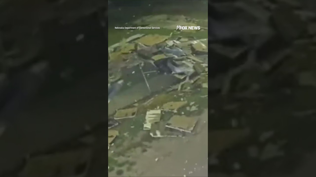 Winds TEAR roof off Nebraska State Penitentiary #shorts #foxnews #us #viral #news