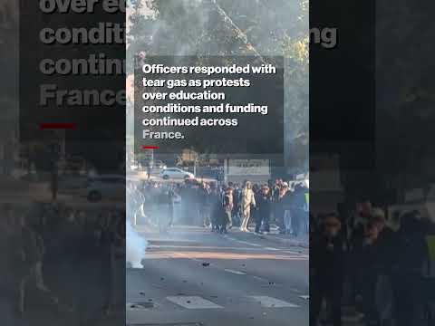 CHAOS Continues As French Students Ignite Fireworks in Violent Clash With Police #shorts