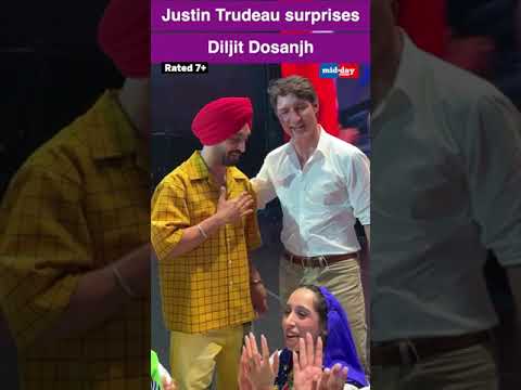 Canadas Prime Minister Justin Trudeau surprises Diljit Dosanjh  at Rogers Centre 
