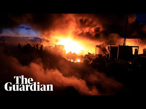 Fire and thick smoke in Lebanon after Israeli airstrikes
