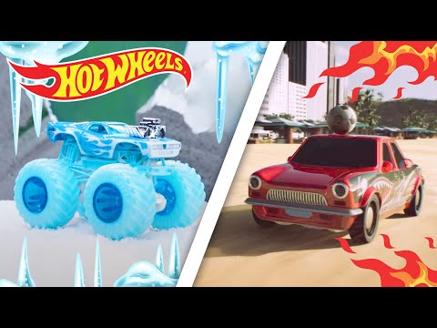 The Hottest and Coldest Monster Truck Adventures! + More Cartoon Videos for Kids 🔥❄️ | Hot Wheels