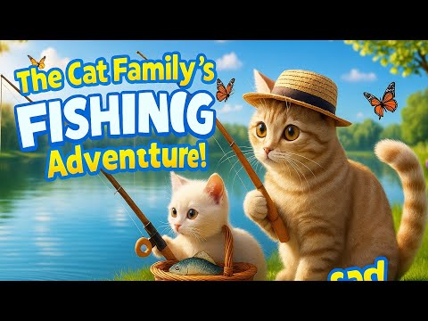 🐱 The Cat Family’s Big Fishing Adventure! 🎣 | Cute Animal Story for Kids