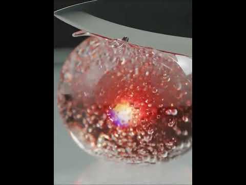 透明なガラスのトマトをゆっくり切るASMR|Cutting a Glass Tomato Slowly for Relaxing ASMR