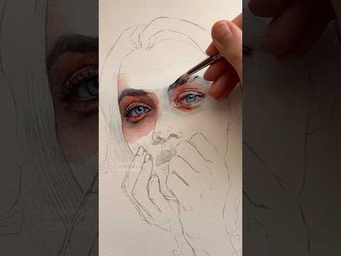 how to paint realistic eyes 👁️ #fyp #arttutorial #artshorts #artist #artwork #watercolorart #arts