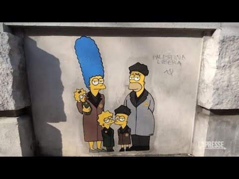 Milano, imbrattato murales dei Simpson a Memoriale Shoah