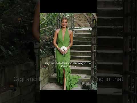Gigi and Bella Hadid look so good in that green dress #gigihadid #bellahadid