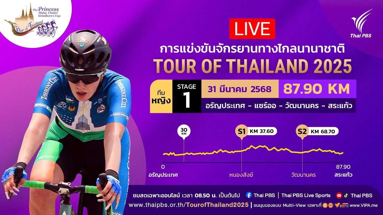 [Live] 08.50 น. #ทัวร์ออฟไทยแลนด์2025 | ทีมหญิงสเตจ 1 | 31 มี.ค. 68