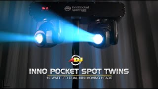 AMERICAN DJ Inno Pocket Spot Twins Compact Dual LED Moving Head Effect in action - learn more