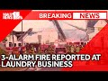 3-alarm fire strikes laundry business in Northwest Baltimore