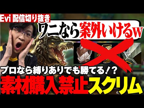 【レネクトン vs サイオン】プロなら縛りありでも勝てる！？新生SHGを引き連れストリーマー達と素材購入禁止スクリムをするえび【SHG Evi】