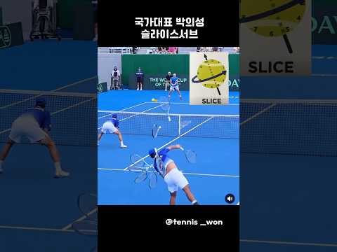 국가대표 박의성 <strong>듀스코트</strong> 와이드코스 슬라이스 서브 팁! #테니스 #tennis #테니스레슨 #sports #정진화테니스레슨