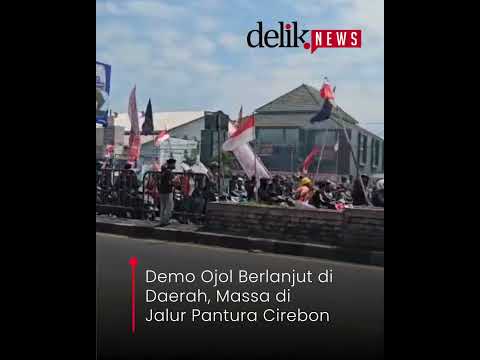 Demo Ojol Berlanjut di Daerah, Massa di Jalur Pantura Cirebon