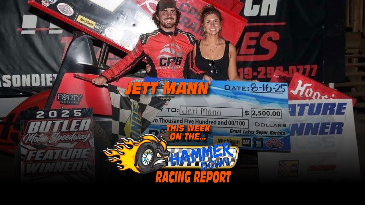 We speak with sprint car racer Jett Mann fresh off his first career Great Lakes Super Sprint feature win at Butler Motor Speedway. Plus all the latest racing news, controversies and results.