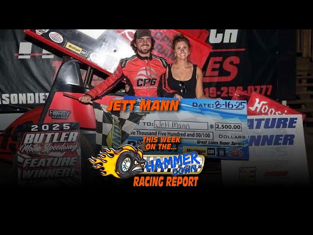 We speak with sprint car racer Jett Mann fresh off his first career Great Lakes Super Sprint feature win at Butler Motor Speedway. Plus all the latest racing news, controversies and results.