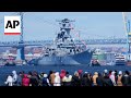 Battleship USS New Jersey travels to Philadelphia for repairs