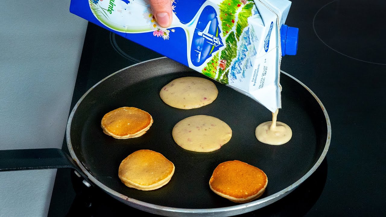 Připravuji jich 100 najednou! Mini palačinky za použití krabice na mléko.