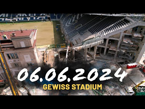 Gewiss Stadium: iniziata la demolizione dei Distinti Sud