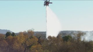 Fire crews battle brush fire in South San Diego