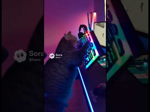 【爆笑】猫ゲーマー、ブレインロッドでキャラ失ってキーボード粉砕!?🤣