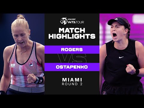 Shelby Rogers vs. Jelena Ostapenko | 2022 Miami Round 2 | WTA Match Highlights