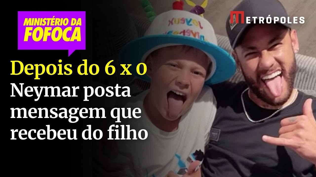 Depois do 6 x 0 Neymar posta mensagem que recebeu do filho
