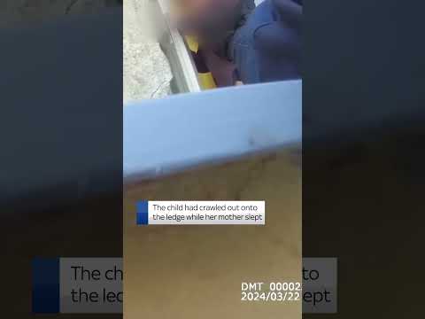Toddler rescued from window ledge
