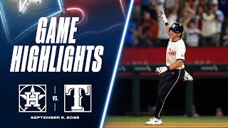 Astros vs. Rangers Game Highlights (9/5/25) | MLB Highlights