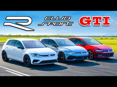 신형 골프 GTI vs 구형 골프 R vs 클럽 스포츠 - 드래그 레이스!