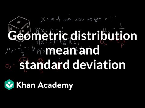 Geometric random variable mean and standard deviation
