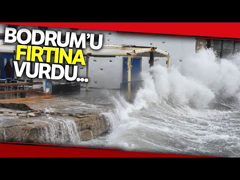 Bodrum'da Kuvvetli Fırtına, Milyon Dolarlık Yat Denize Gömüldü, Bazı Teknelerse Karaya Oturdu