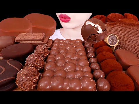 ASMR MUKBANG|CHOCOLATE PARTY *ICE CREAM, MARSHMALLOW, MOCHI, CAKE, MALTESERS 초콜릿파티 *아이스크림 초코과자 디저트먹방