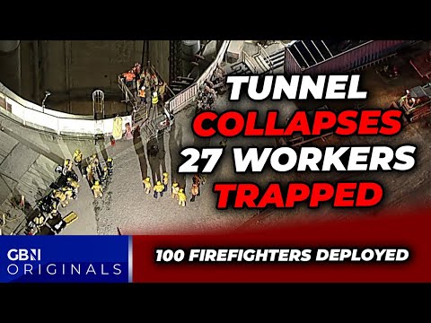 WATCH: 27 workers TRAPPED as tunnel COLLAPSES 450 feet underground as 100 firemen deployed