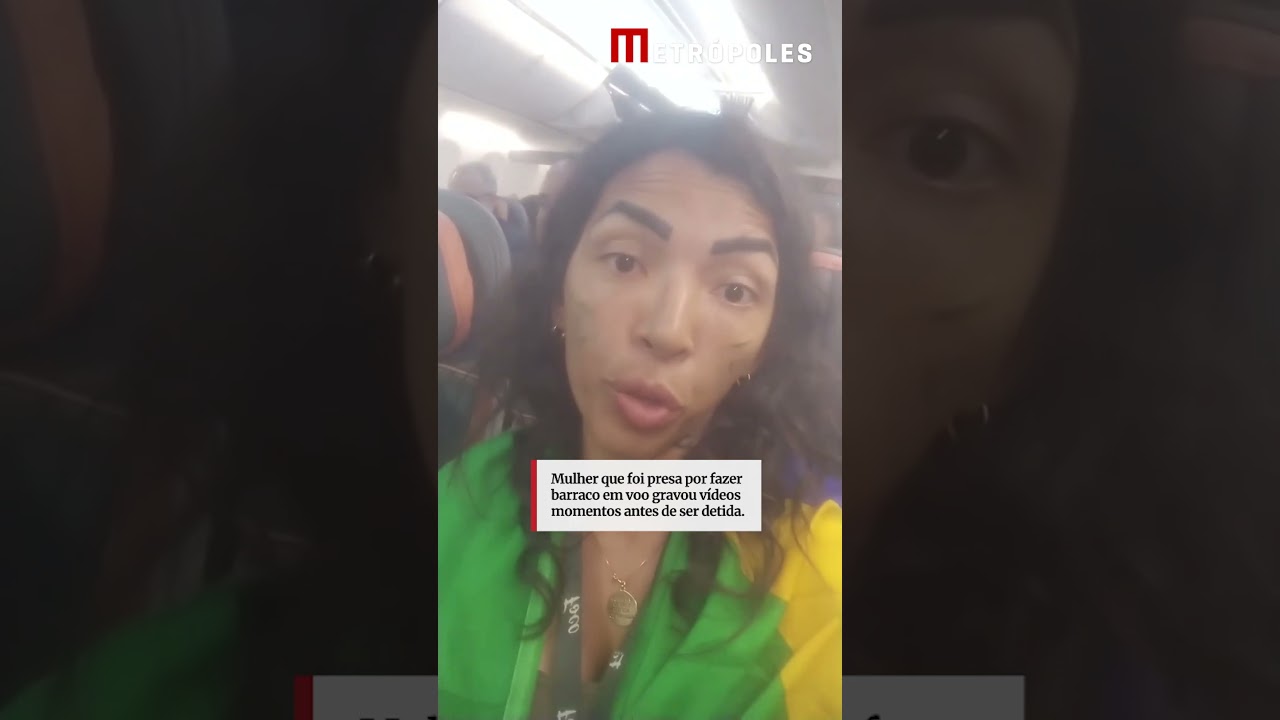 Mulher que foi presa por fazer barraco em voo gravou vídeos momentos antes de ser detida