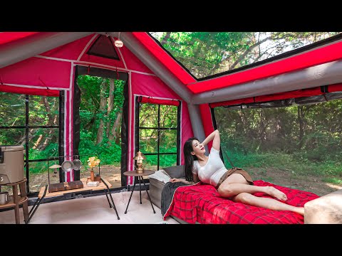 ,777 CAMPING WITH THE LUXURY AIR TENTㅣFOREST ASMR