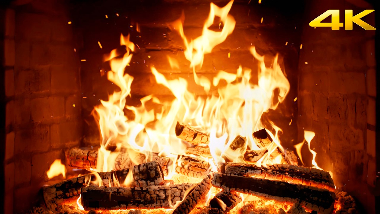 🔥 FIREPLACE Cozy CABIN (No Music) with SOFT Fire GLOW and Cracking LOGS for Christmas ATMOSPHERE