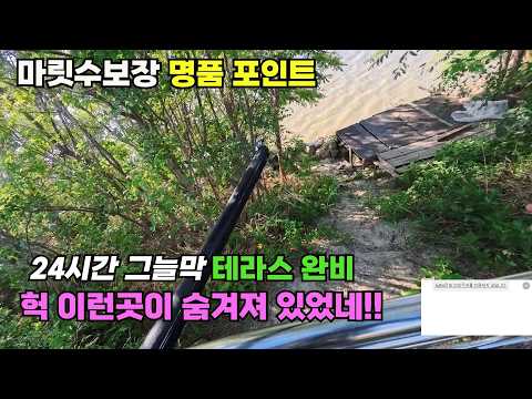 마릿수보장 명품포인트 24시간 <strong>그늘막</strong> 테라스 완비 !! 이런곳이 숨겨져 있었네?? 간월호 제방포인트 붕어낚시
