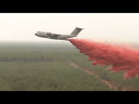 Massive cargo plane drops flame retardants on wildfires in France