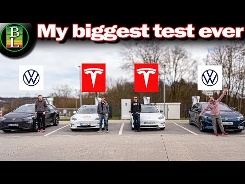VW Id.7 vs Id.3 Pro S vs Tesla Model 3 SR Plus LFP