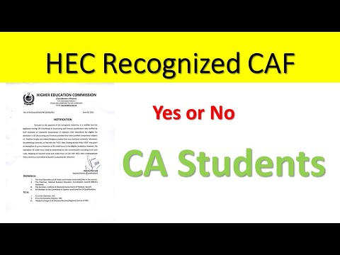 Good news For CAF Students