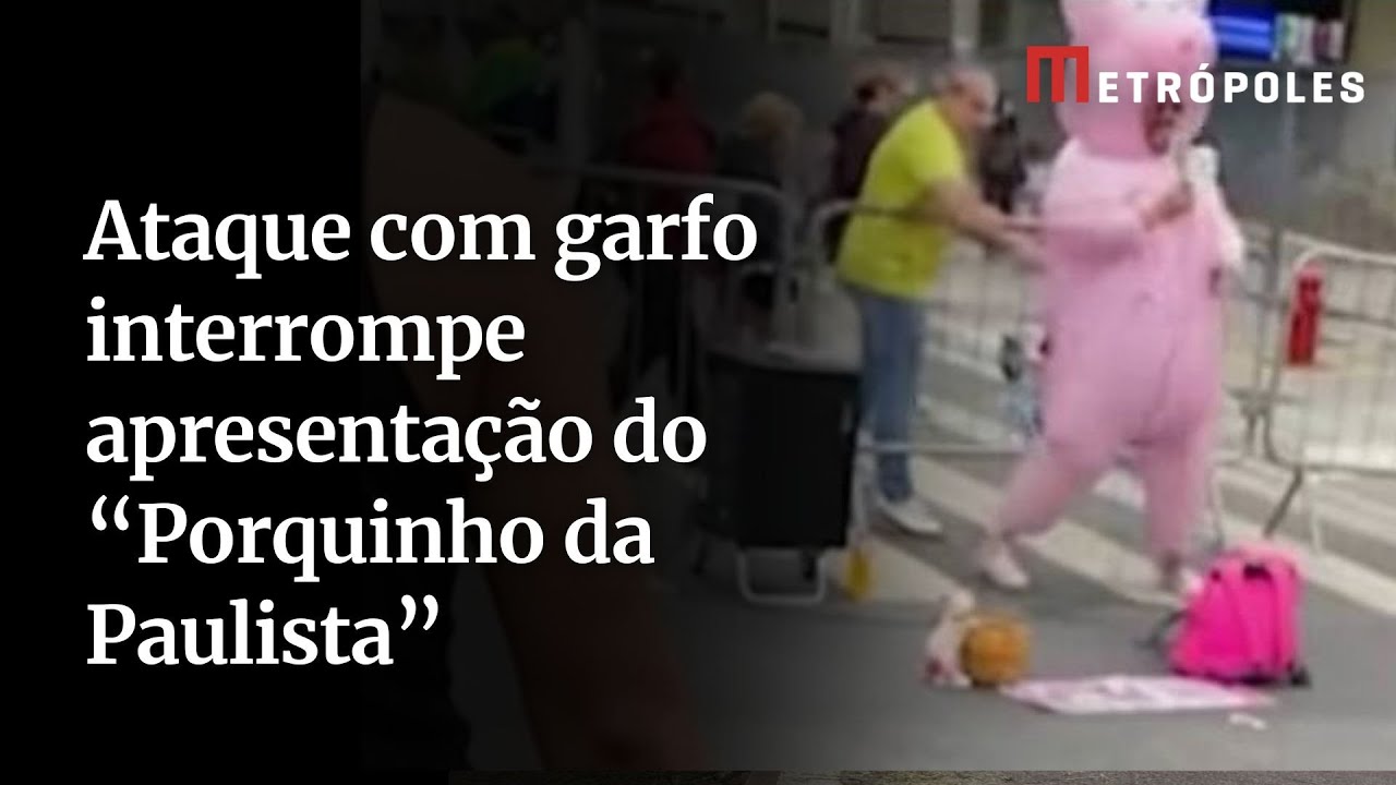 Ataque com garfo interrompe apresentação do Porquinho da Paulista
