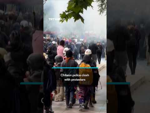 Chilean police fire <strong>tear</strong> gas at Indigenous rights protesters