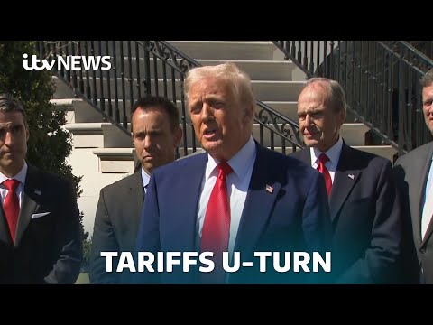 BREAKING: Trump speaks at White House after higher tariffs paused for most countries | ITV News