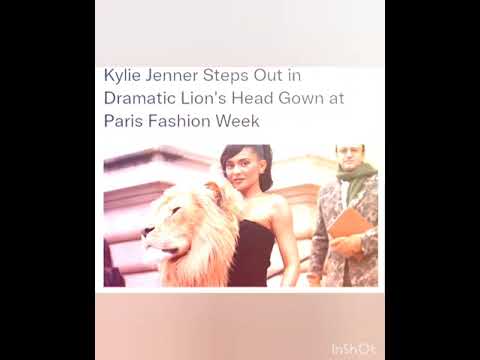 Kylie Jenner Steps Out in Dramatic Lion's Head Gown at Paris Fashion Week