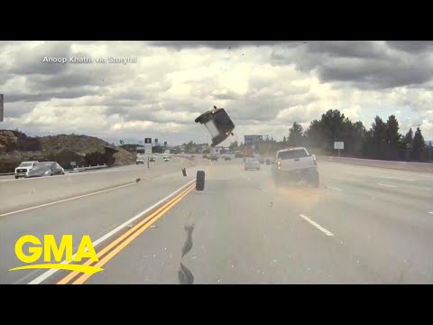 Dash camera captures wild Los Angeles crash l GMA