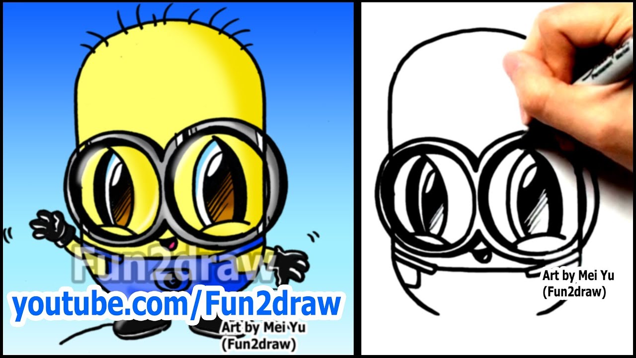 How to Draw a Minion from Despicable Me - Fun2draw style ...