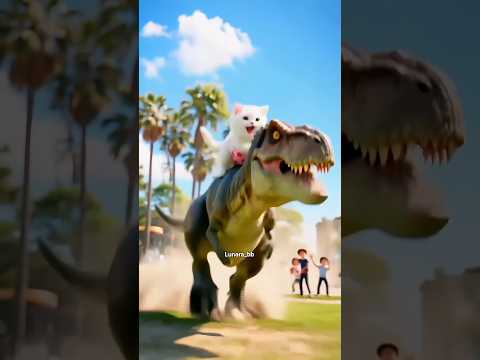 kitten and dinosaur 😸  🦕  love story #kitten #aishorts