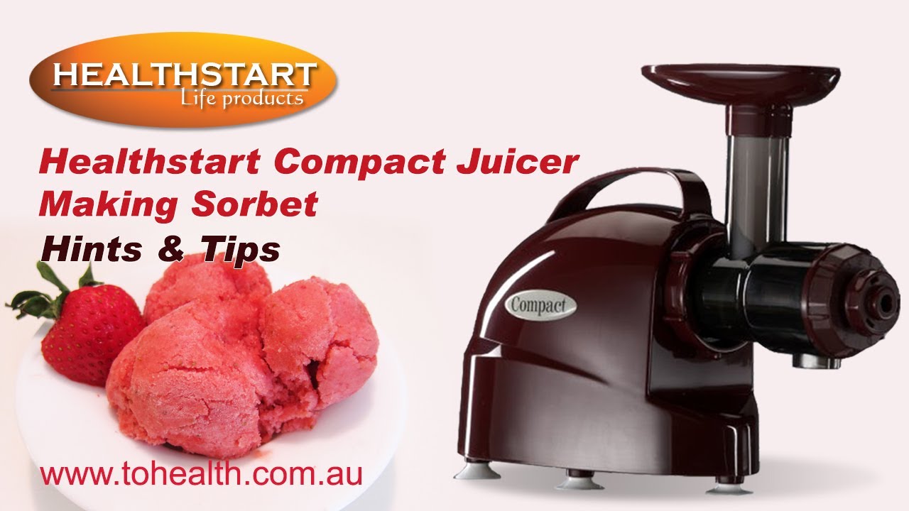 Healthstart Compact Juicer making sorbet Hints and tips - YouTube