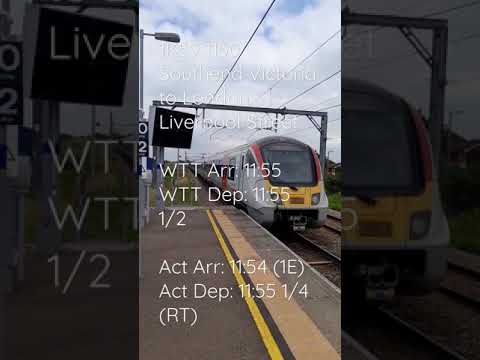 Greater Anglia Class 720 553 and 537 departing Southend Airport for London Liverpool Street, 1K59